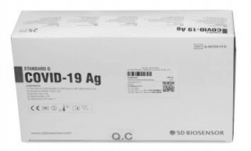 Test kasetkowy Standard Covid-19 Ag (antygenowy z wymazu), ref.Q-NCOV-01G, 25 sztuk