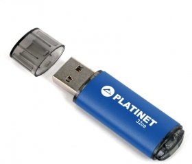 Pendrive aluminiowy Platinet X-Depo, 32GB, USB 2.0, niebieski