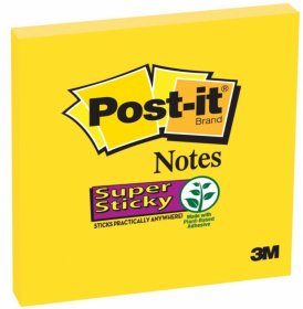 Karteczki samoprzylepne Post- it Super Sticky (654-S), 76x76mm, 90 karteczek, żółty
