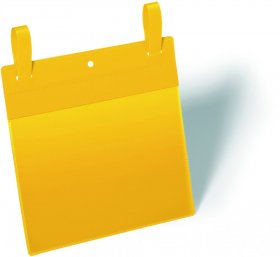 Kieszeń magazynowa Durable, z paskami montażowymi, A5, pozioma, 50 sztuk, żółty