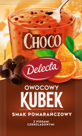 Kisiel Delecta Owocowy Kubek Choco, pomarańczowy z czekoladą, 32g