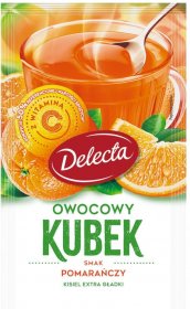 Kisiel Delecta Owocowy Kubek Extra Gładki, pomarańczowy, 30g