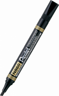 Marker permanentny Pentel N860 ścięta, 4.5mm, czarny