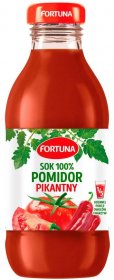 Sok pomidorowy pikantny 100% Fortuna, butelka szklana, 0.3l