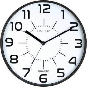 Zegar ścienny Unilux Pop, 28.5cm, tarcza kolor biały, rama kolor czarny