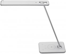 Lampka na biurko z ładowarką USB Unilux Jazz QI, 6W, biało-srebrny