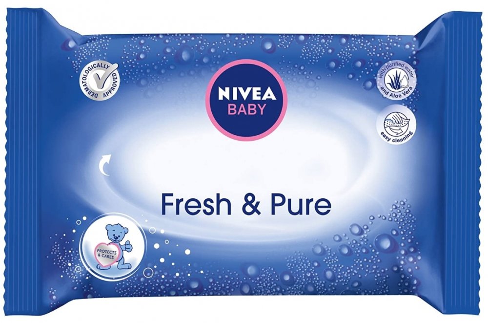 Nivea Baby Pure & Fresh, chusteczki nawilżane dla dzieci, 4 x 63 sztuki