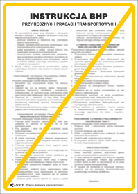 Tabliczka informacyjna Instrukcja BHP przy ręcznych pracach transportowych Anro, 25x35cm