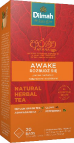 Herbata funkcjonalna w torebkach Dilmah Arana Awake / Rozbudź się, 20 sztuk x 1.5g