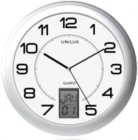 Zegar ścienny Unilux Instinct ZS, 30.5cm, tarcza kolor biały, rama kolor metaliczny szary