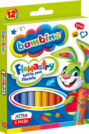 Flamastry Bambino, 12 sztuk, mix kolorów