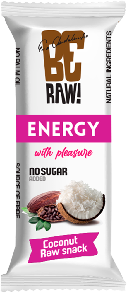 Baton owocowy BeRAW Energy, kokos, bez cukru, 40g