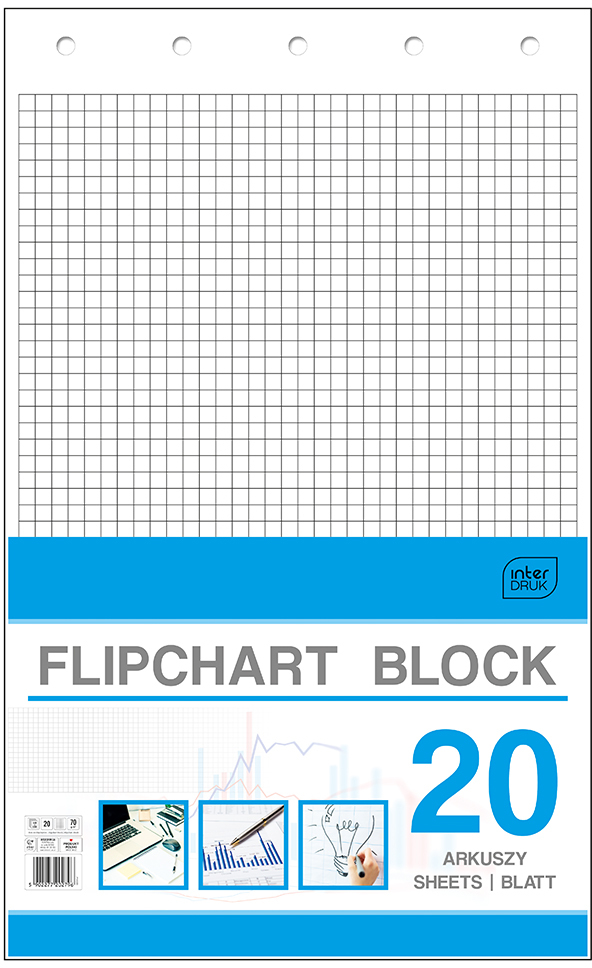 Blok do flipchartów Interdruk 20 kartek krata