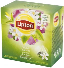 Herbata zielona smakowa w piramidkach Lipton Green Tea Jasmine Petals, płatki jaśminu, 20 sztuk x 1.7g
