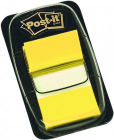 Zakładki samoprzylepne Post-it proste, indeksujące, folia, pótransparentne, 25x43mm, 1x50 sztuk, żółty