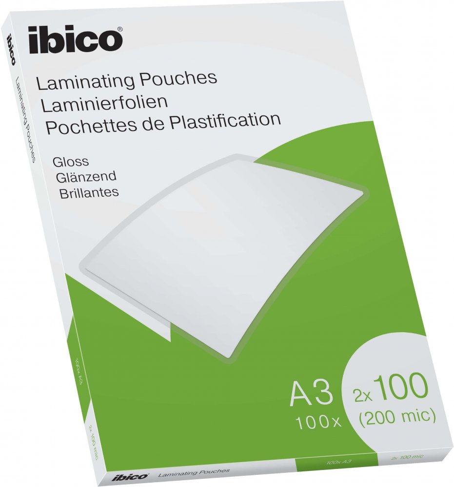 Folia do laminacji Ibico, 303x426mm, A3, 2x100 μm/ 100 sztuk