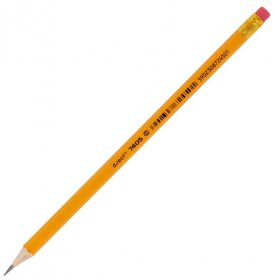 Ołówek D.Rect, HB, z gumką, żółty