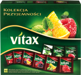 Zestaw herbat owocowych i ziołowych w kopertach Vitax, 9 smaków, 90 sztuk x 1.5/1.65/2g