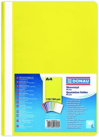 Skoroszyt plastikowy bez oczek Donau, A4, do 200 kartek, żółty