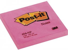Karteczki samoprzylepne Post-it, 76x76mm, 100 karteczek, różowy