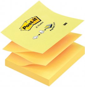 Karteczki samoprzylepne Post-it, harmonijkowy, 76x76mm, 100 karteczek, żółty pastelowy