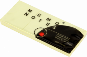 Karteczki samoprzylepne Dalpo Memo Notes, 40x50mm, 3x100 karteczek, żółty