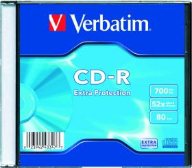 Płyta CD-R Verbatim, do jednokrotnego zapisu, 700 MB, slim, 1 sztuka