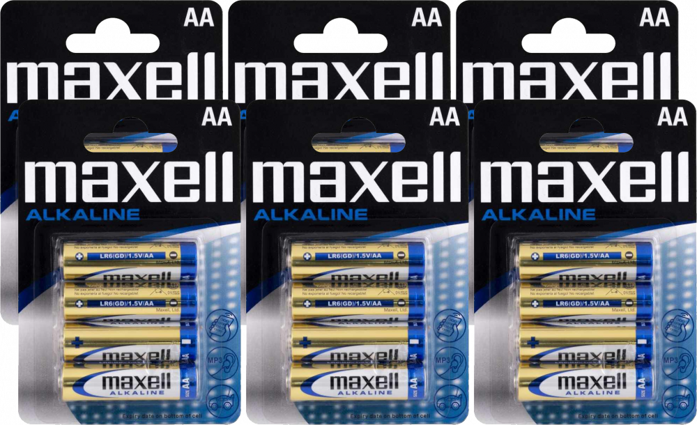 24szt Bateria alkaliczna Maxell, AA, 4 sztuki