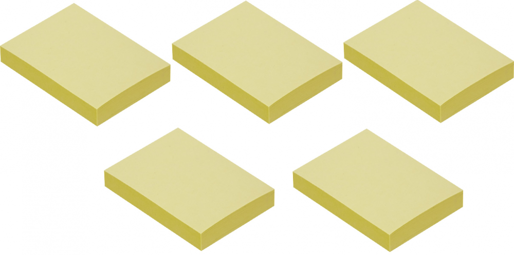 5x 100 karteczek samoprzylepnych Tartan, 38x51mm, żółty pastelowy