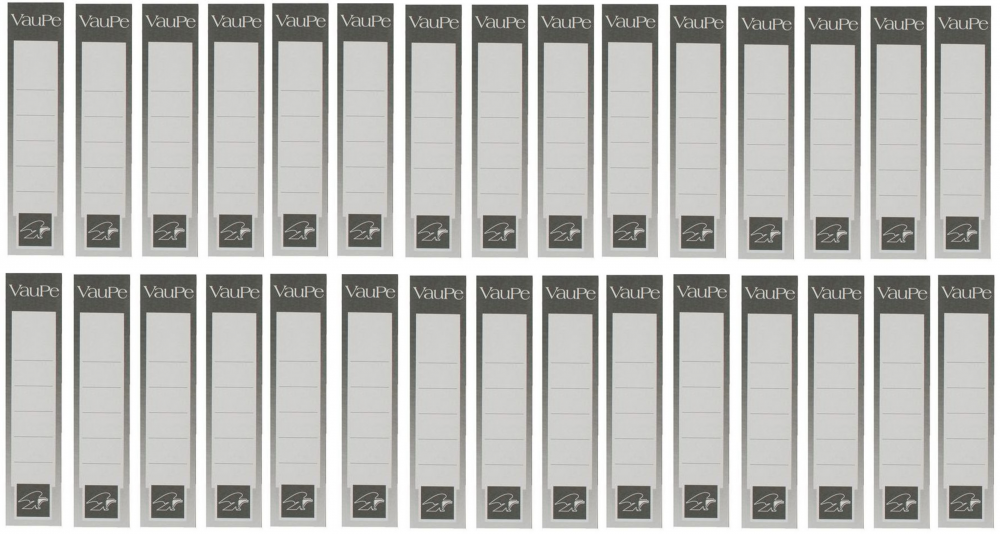 100szt etykiety do segregatorów VauPe, wsuwane, 33x152mm, biały