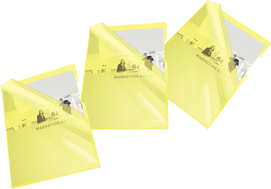 Ofertówki Esselte A4 krystaliczne 150 mikronów kolorowe żółty