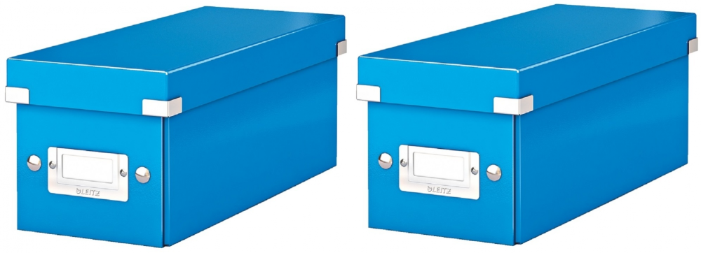 Zestaw 2x pudełko na płyty CD/DVD Leitz Click&Store Wow, 143x136x352mm, 1 sztuka, niebieski