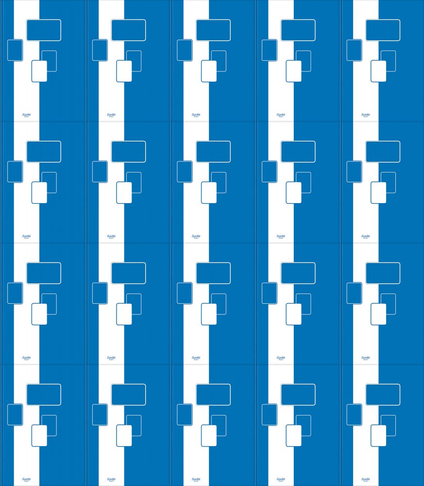 20x Brulion w kratkę Bantex Budget, A5, twarda oprawa, 96 kartek, biało-niebieski
