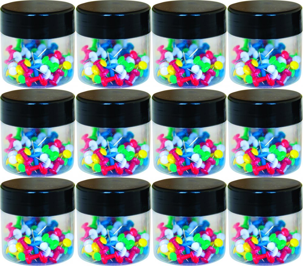 12x Pinezki beczułki Q-Connect, 60 sztuk, mix kolorów