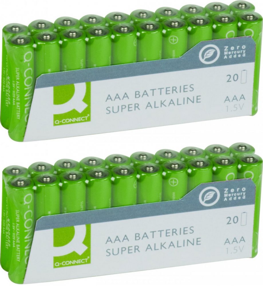 Baterie AAA LR03 1.5V alkaliczne Q-Connect 20 sztuk