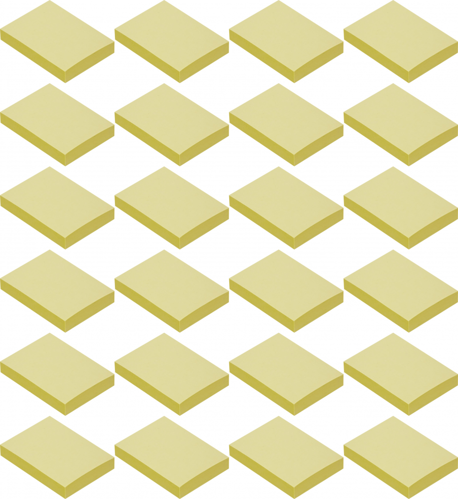24x 100 karteczek samoprzylepnych Tartan, 38x51mm, żółty pastelowy