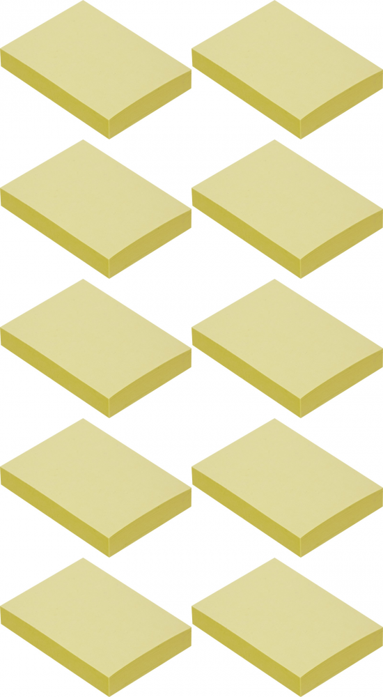 10x Karteczki samoprzylepne Tartan, 38x51mm, 100 karteczek, żółty pastelowy