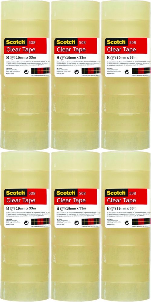 48x Taśma samoprzylepna ekonomiczna Scotch (508), 19mmx33m, jasnożółty