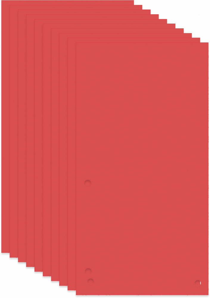 10x 100 kart Przekładki kartonowe wąskie Donau, 1/3 A4, czerwony
