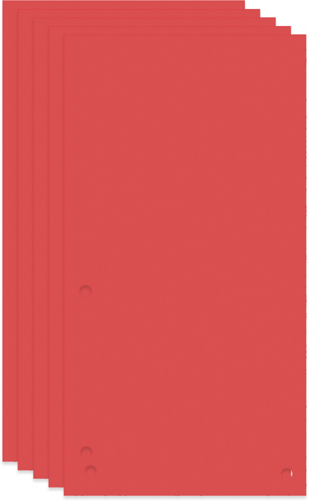 5x 100 kart Przekładki kartonowe wąskie Donau, 1/3 A4, czerwony