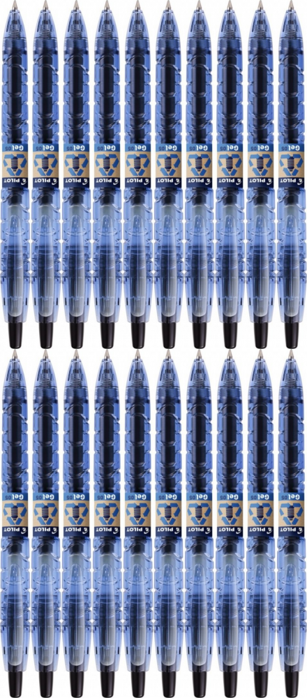 20x Długopis żelowy automatyczny Pilot, B2P, ekologiczne, 0.3mm, czarny