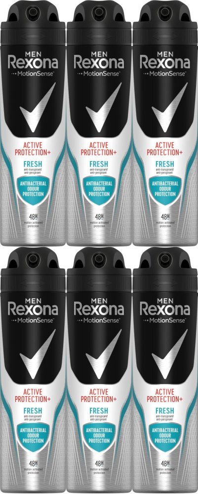 6x 150ml Antypespirant Rexona Men Spray Active Shield Fresh