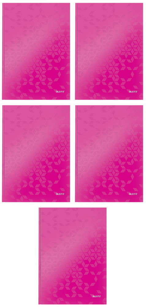 Brulion A4 80 kartek w kratkę Leitz Wow różowy