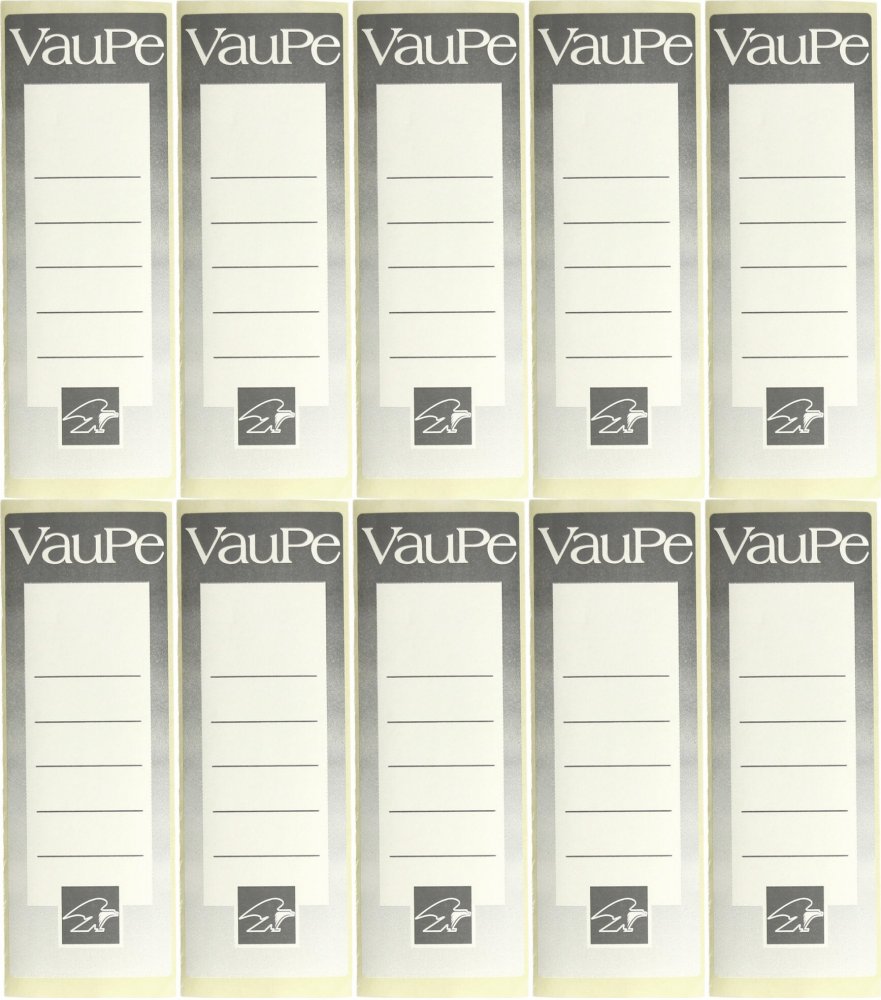 10x Etykiety do segregatorów VauPe, samoprzylepne, 55x155mm, 25 sztuk