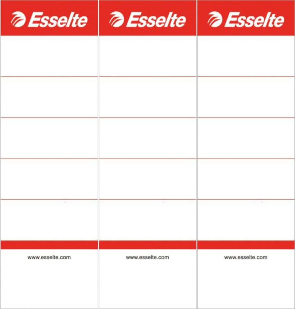 3x Etykiety do segregatorów Esselte, wsuwane, 50x158mm, 10 sztuk, biały
