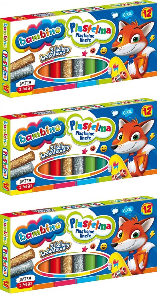 3x Plastelina Bambino, 12 kolorów