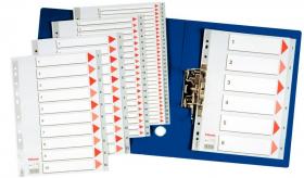 Przekładki plastikowe numeryczne Esselte, A4, 1-6 kart, szary